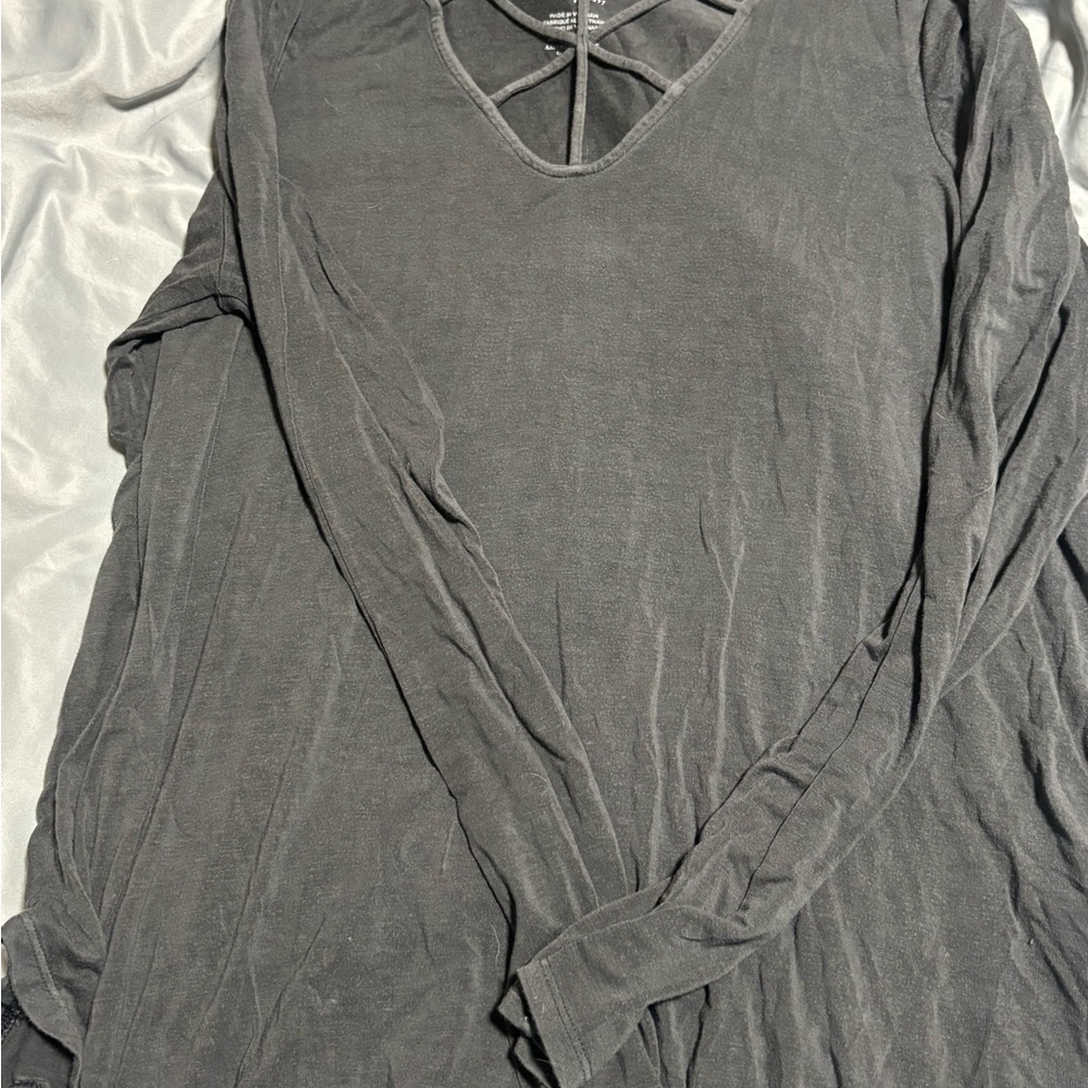 Gray Long Sleeve Women's Top
